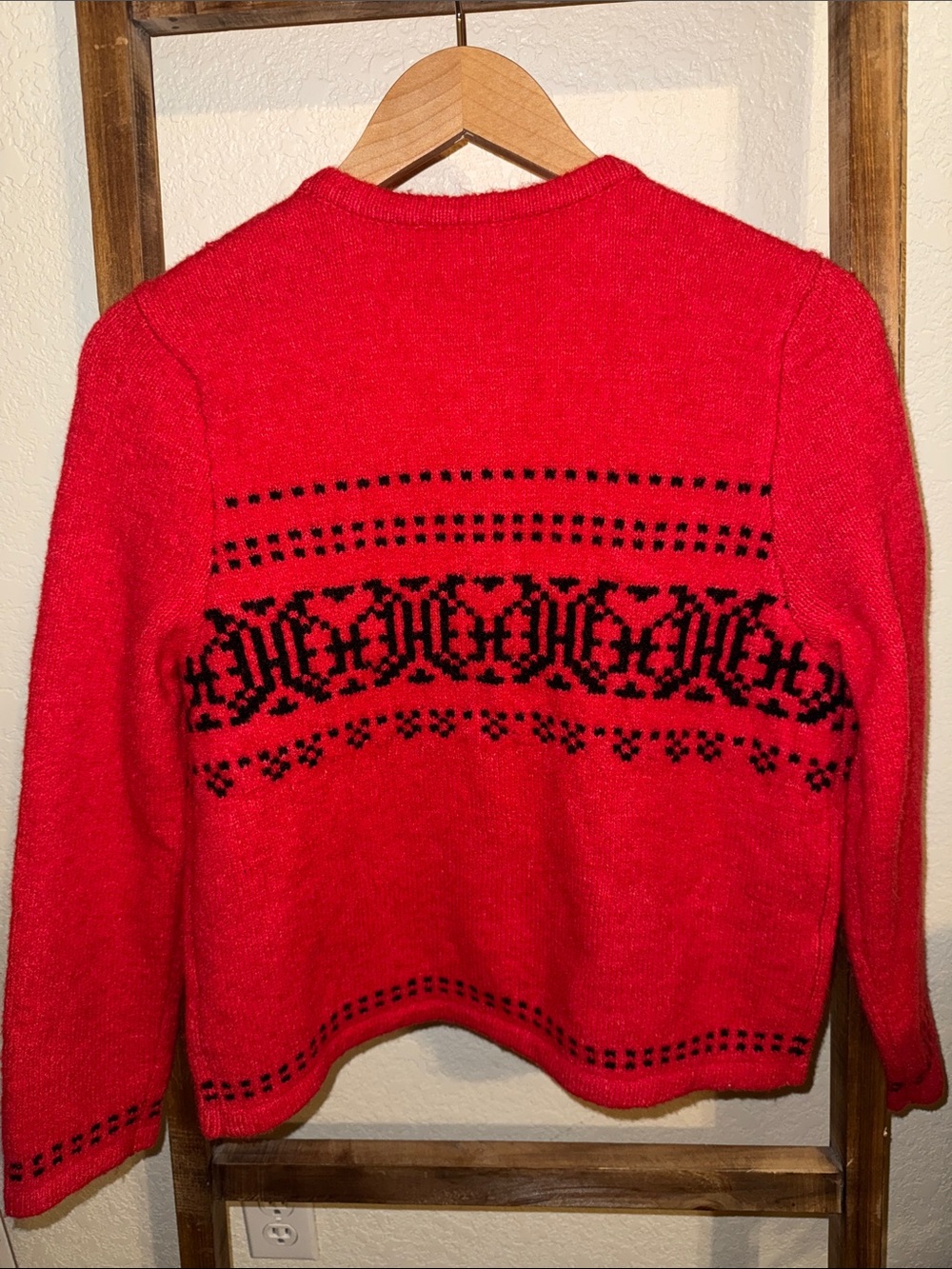 Free Assembly Red Patterned Button-Front Cardigan - Picture 4 of 4